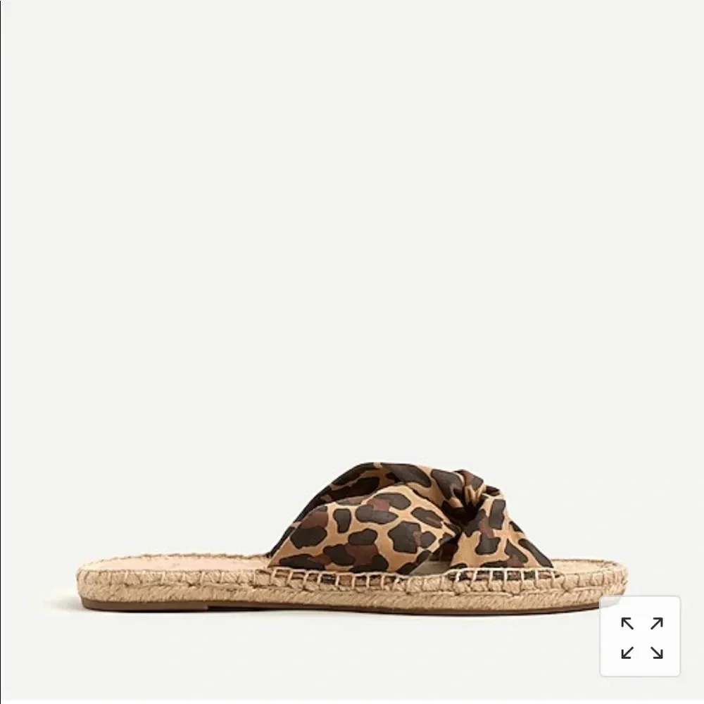 NIB J.CREW LEOPARD ESPADRILLE SLIDES